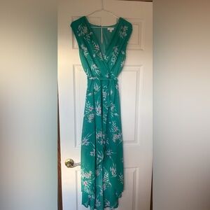 Floral Green Wrap Dress